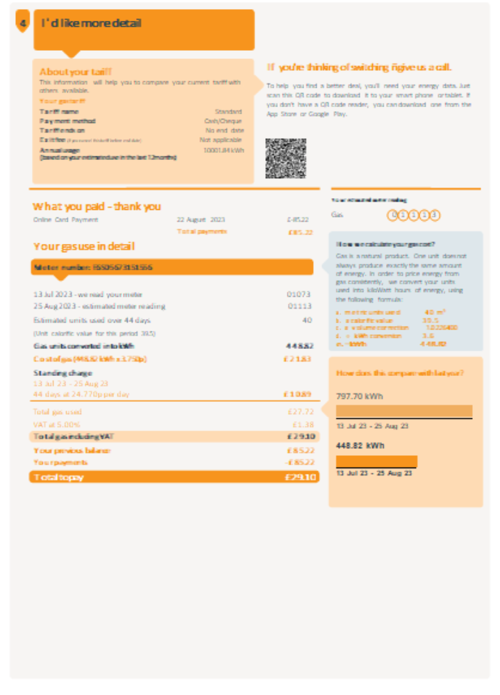 British gas utility business bill,  pSCR, page 2 PSD template